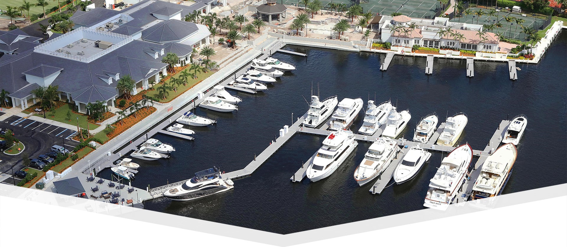 aerial of the Royal Palm Yacht and Country Club Marina