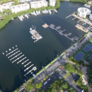 aerial of the Turnberry Isle Marina and Yacht Club