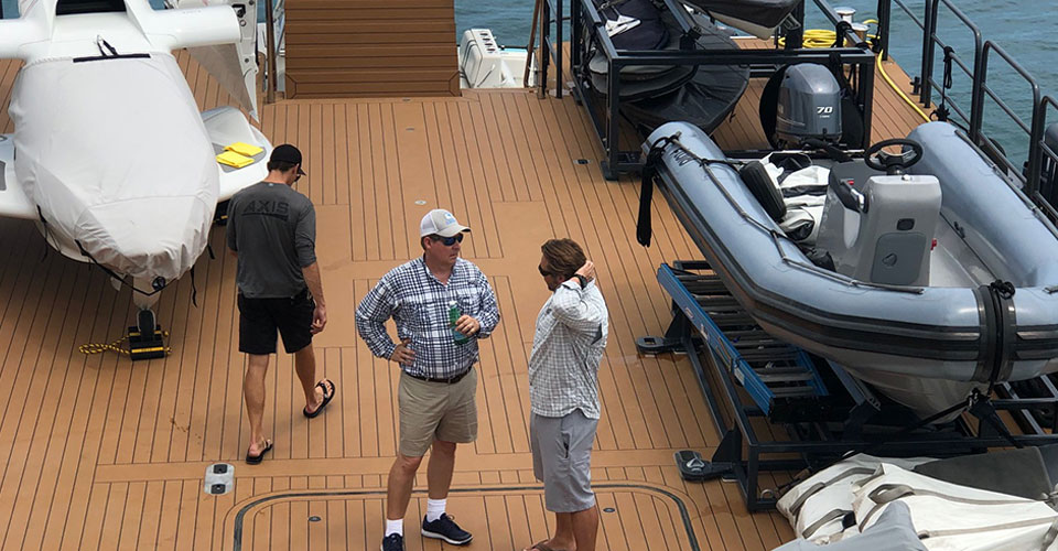 Crew on Dock in Marina